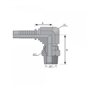 NPTF 90° с наружной резьбой. (M90NPT SW)